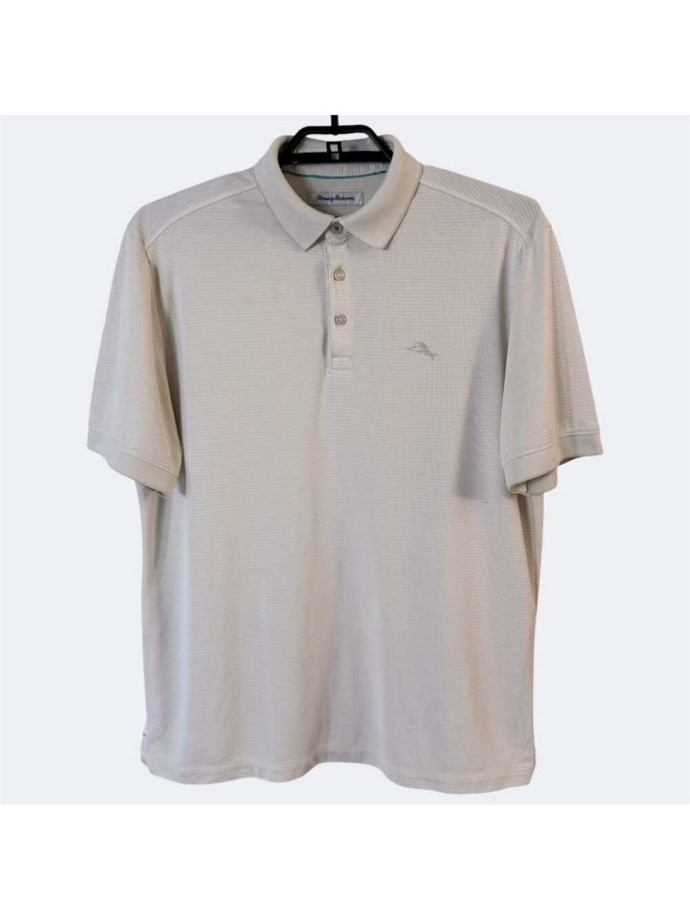 Tommy Bahama IslandZone Polo Shirt Cream Men's Large Vacation Travel Golf Active